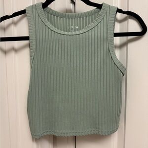 SHEIN Sage Ribbed Tank Top
